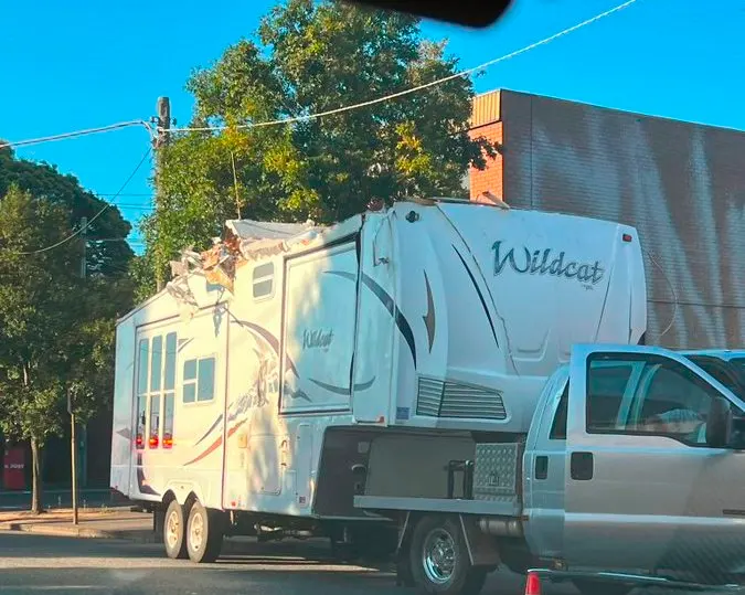 Campervan taking a holiday in the sky