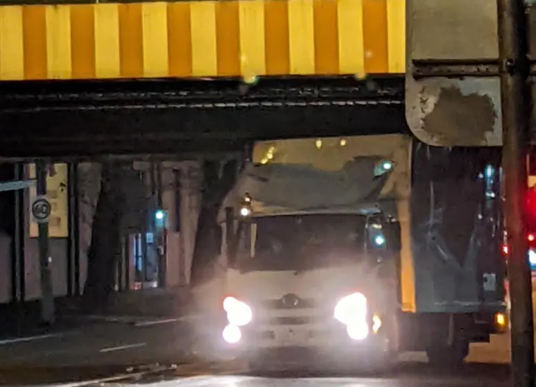 Moving van caught on a late night Maccas run