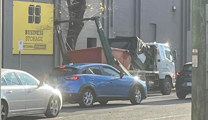 Skip truck thought they could skip Monty's ire!