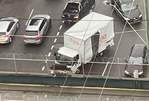 Ripped and Ruined: Orano Truck's Cover Gets a Not-So-Subtle Adjustment at Montague